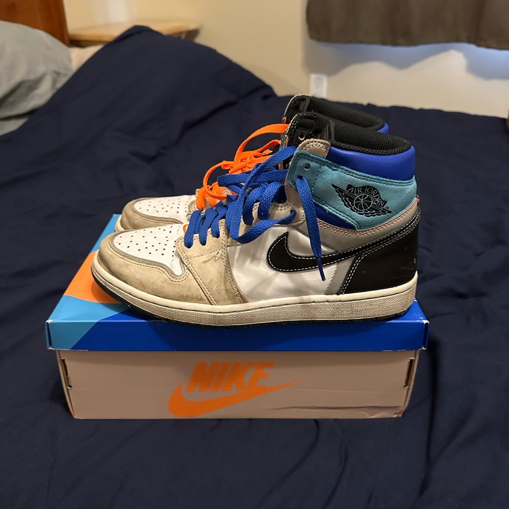 Jordan Sneakers - Blue, Orange, Black, White